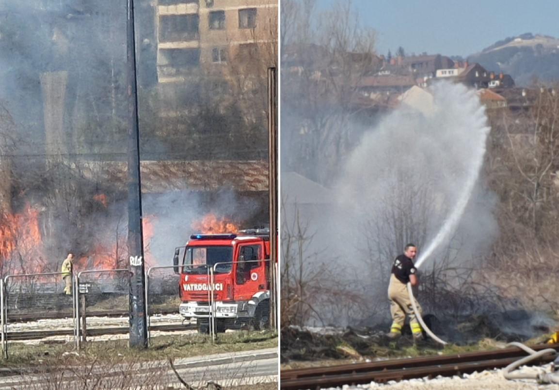 "Avaz" na licu mjesta: Gori objekt kod hotela "Grand", vatra prijeti instalacijama željeznice