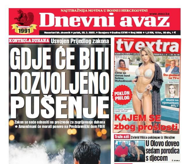 Danas u "Dnevnom avazu" čitajte: Gdje će biti dozvoljeno pušenje?