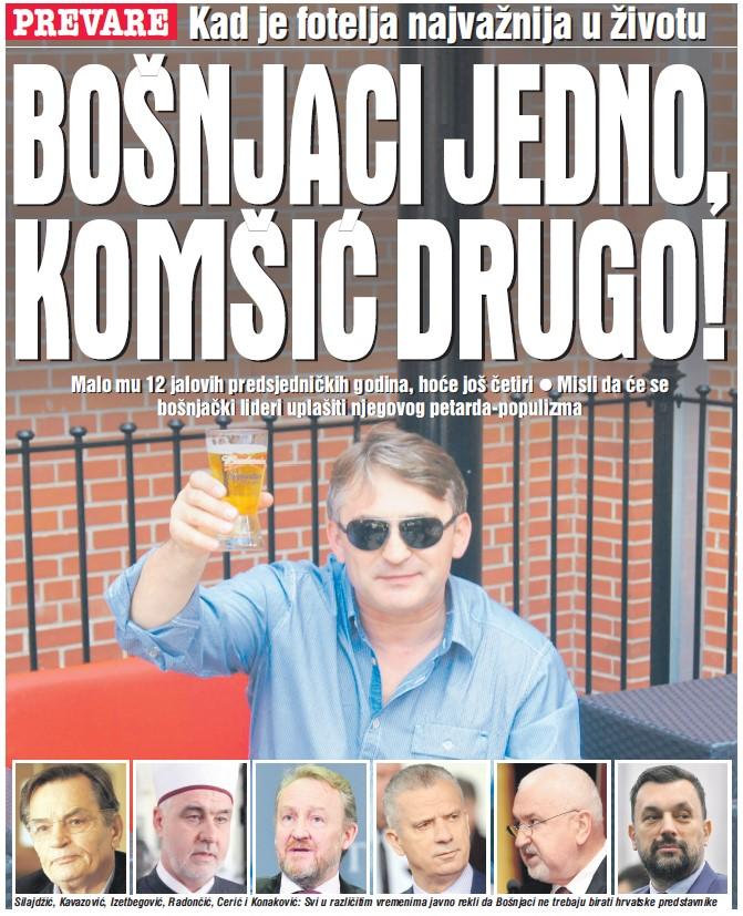 Bošnjaci jedno, Komšić drugo: Silajdžić, Kavazović. Izetbegović, Radončić, Cerić i Konaković, svi u različitim vremenima javno rekli da Bošnjaci ne trebaju birati hrvatske predstavnike - Avaz