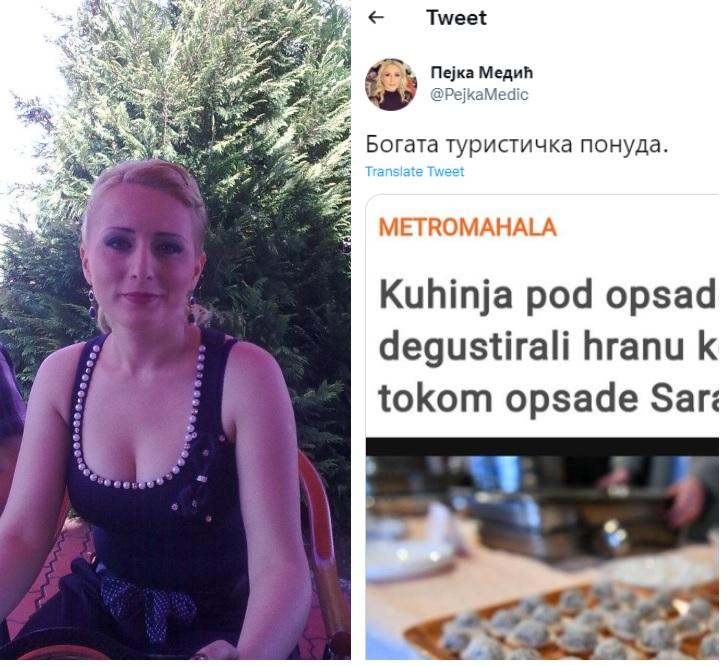 Direktorica BH Radija 1 za sarajevsku kuhinju pod opsadom napisala: "Bogata turistička ponuda"