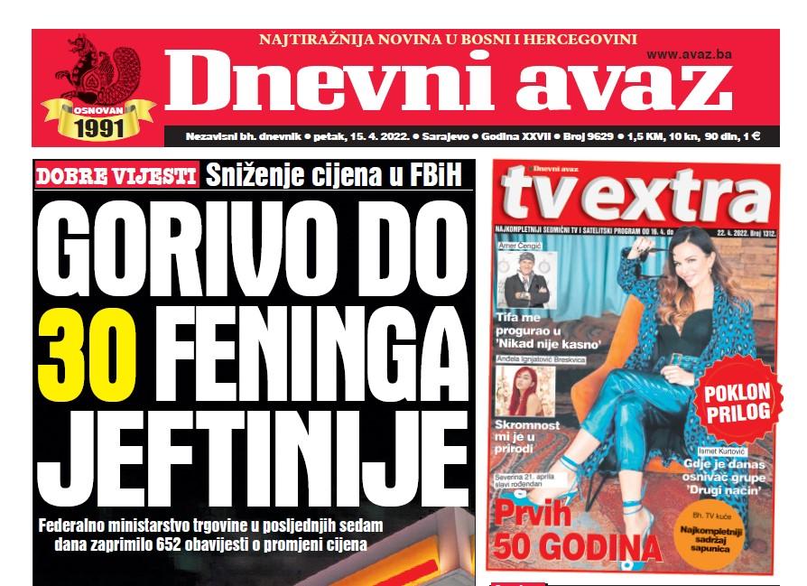 Danas u "Dnevnom avazu" čitajte: Gorivo do 30 feninga jeftinije