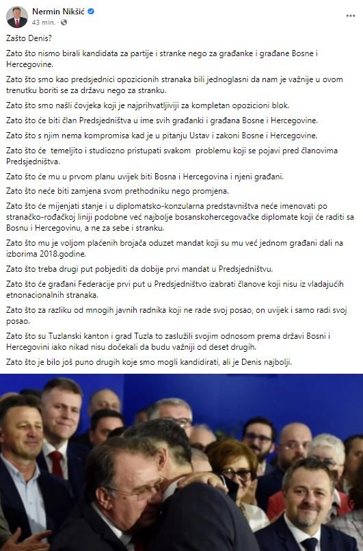 Objava na Facebooku - Avaz