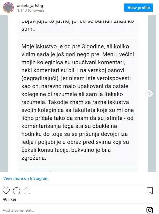 Objava na Instagramu - Avaz