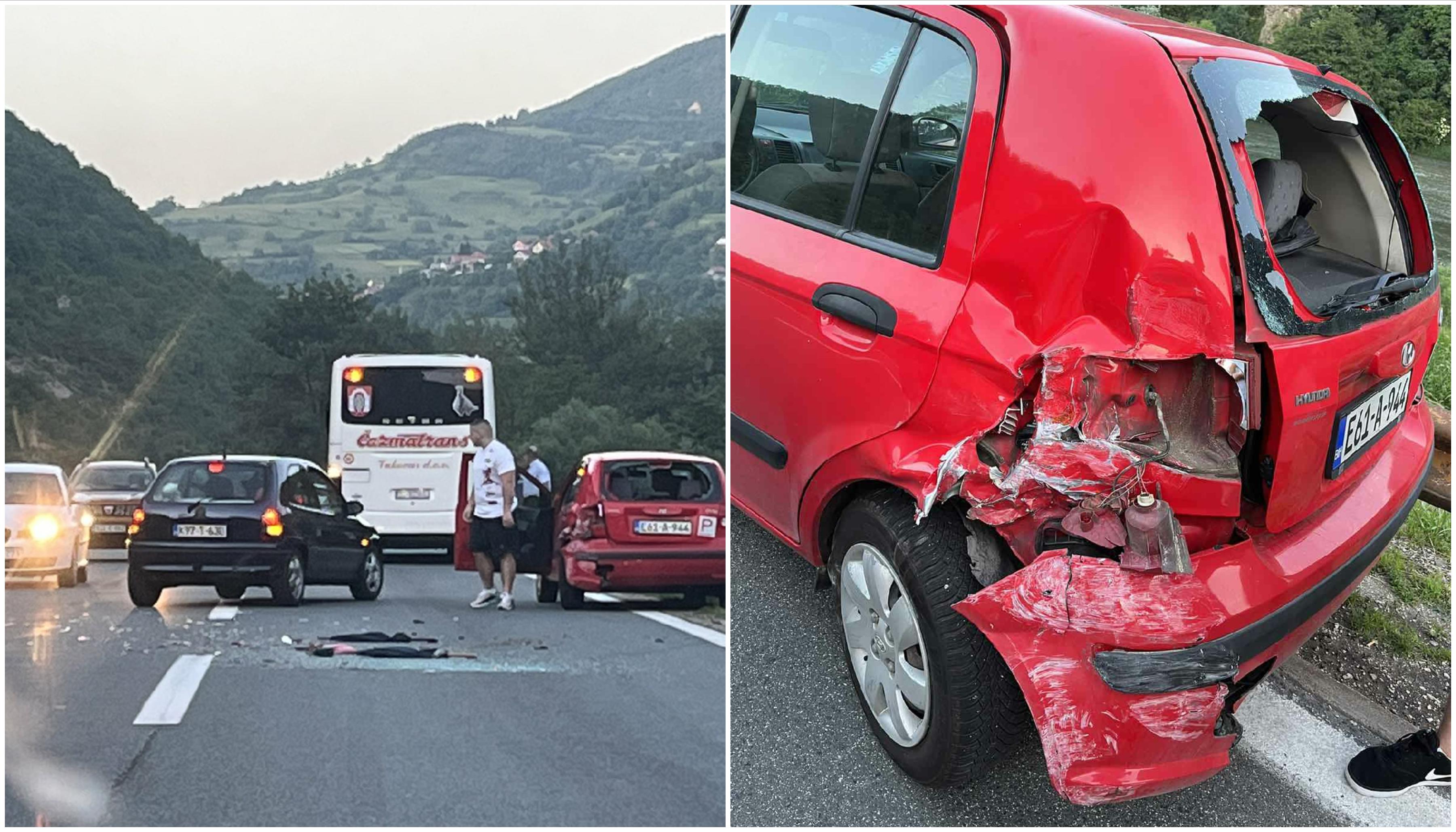 Sudar autobusa i automobila u Lašvi kod Zenice, saobraćaj se odvija jednom trakom