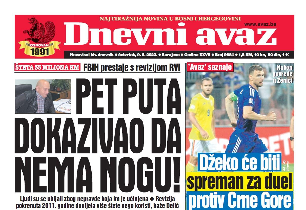 Danas u "Dnevnom avazu" čitajte: Pet puta dokazivao da nema nogu!