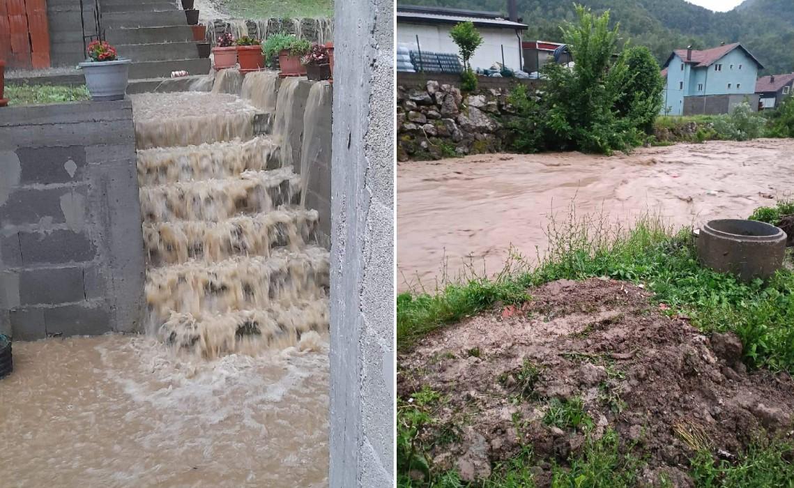 Poplave u Srebreniku i okolnim naseljima: Izlila se rijeka Tinja, voda ulazi u kuće i garaže