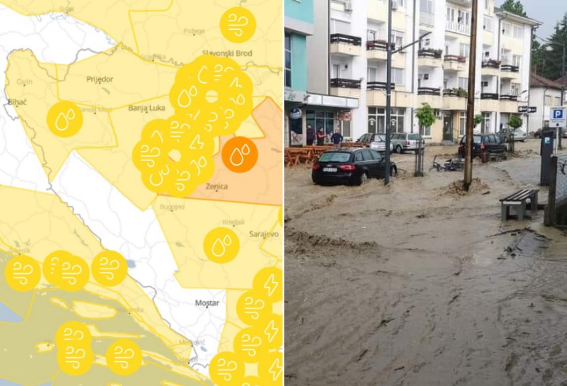 Upaljen narandžasti meteoalarm: Upozorenje na novo grmljavinsko nevrijeme i opasnost od poplava