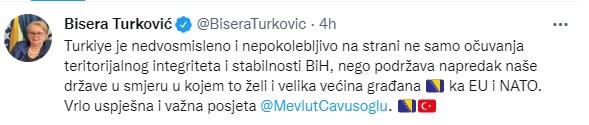 Tvit Bisere Turković - Avaz