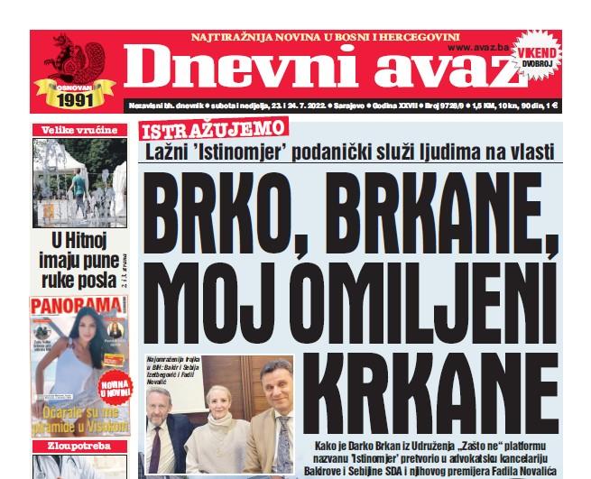 U dvobroju "Dnevnog avaza" čitajte: Brko, Brkane, moj omiljeni krkane