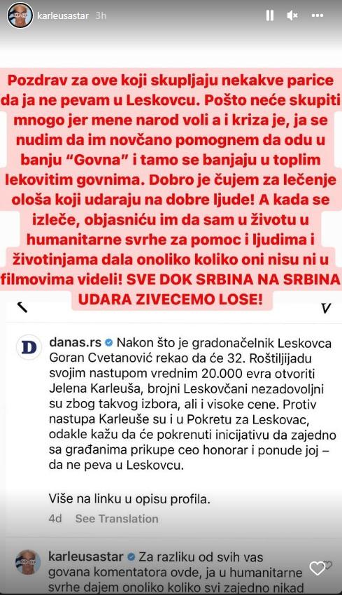 Stori Jelene Karleuše - Avaz