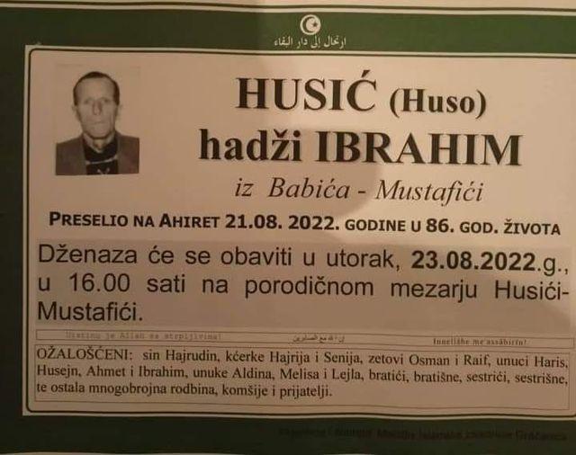 Nije izdrzalo srce plemenitoh hadzi Ibrahima Husica - Avaz