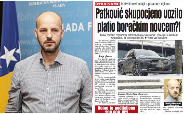 After "Avaz's" article, an indictment was filed against Šerif Patković: He used a car worth 84,000, bought with veterans' money