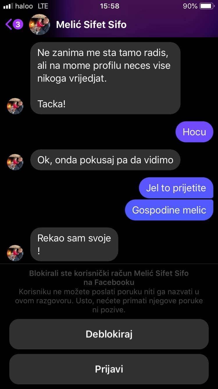 Poruke koje je Melić slao mještanima - Avaz