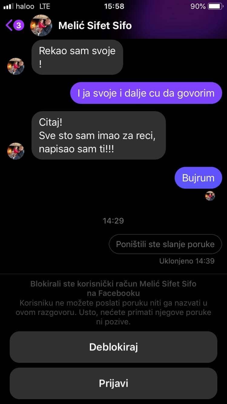 Poruke koje je Melić slao mještanima - Avaz