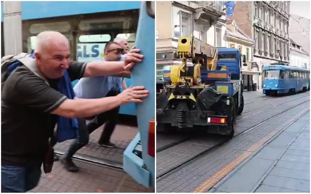 Video / U centru Zagreba se pokvario tramvaj, građani ga gurali rukama