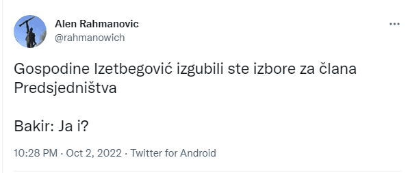 Brojne reakcije na poraz Bakira Izetbegovića na Twitteru - Avaz