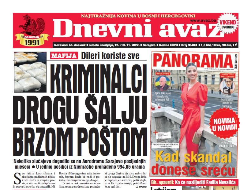 U dvobroju "Dnevnog avaza" čitajte: Kriminalci brzom poštom šalju drogu