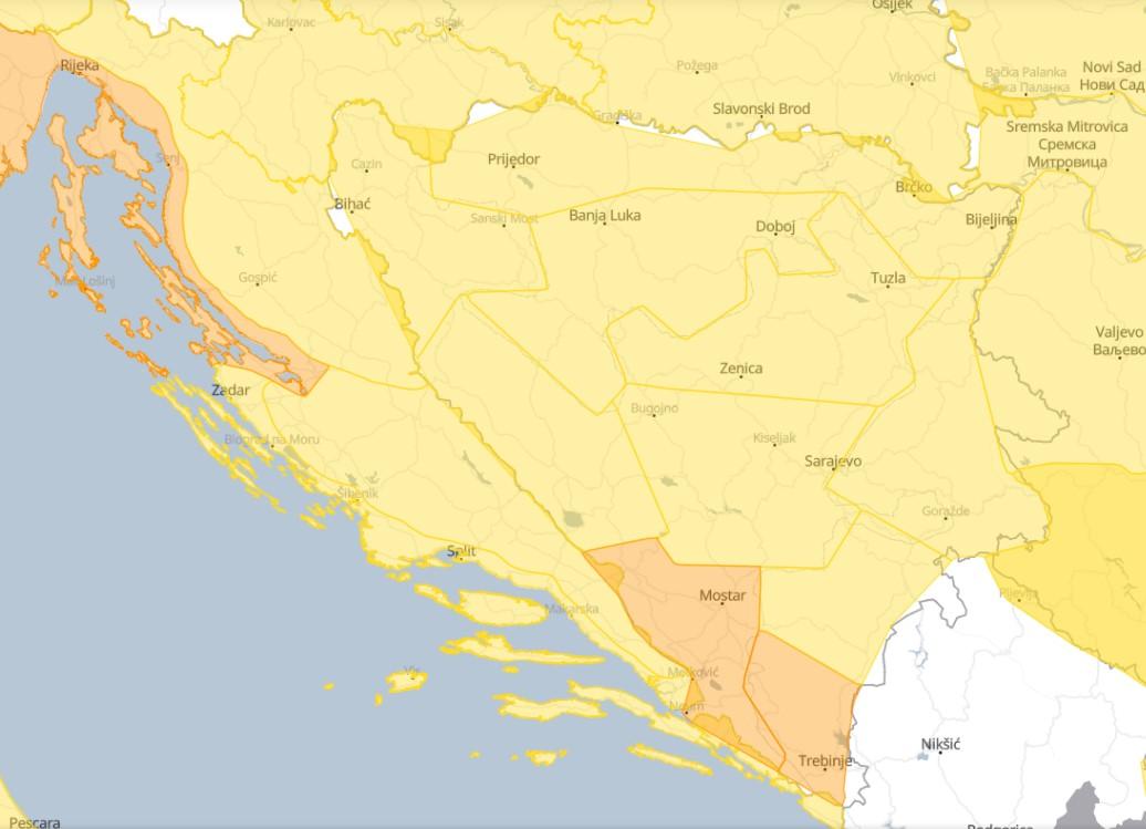 Za veći dio BiH upaljen žuti meteoalarm: Moguće poplave zbog obilnih padavina