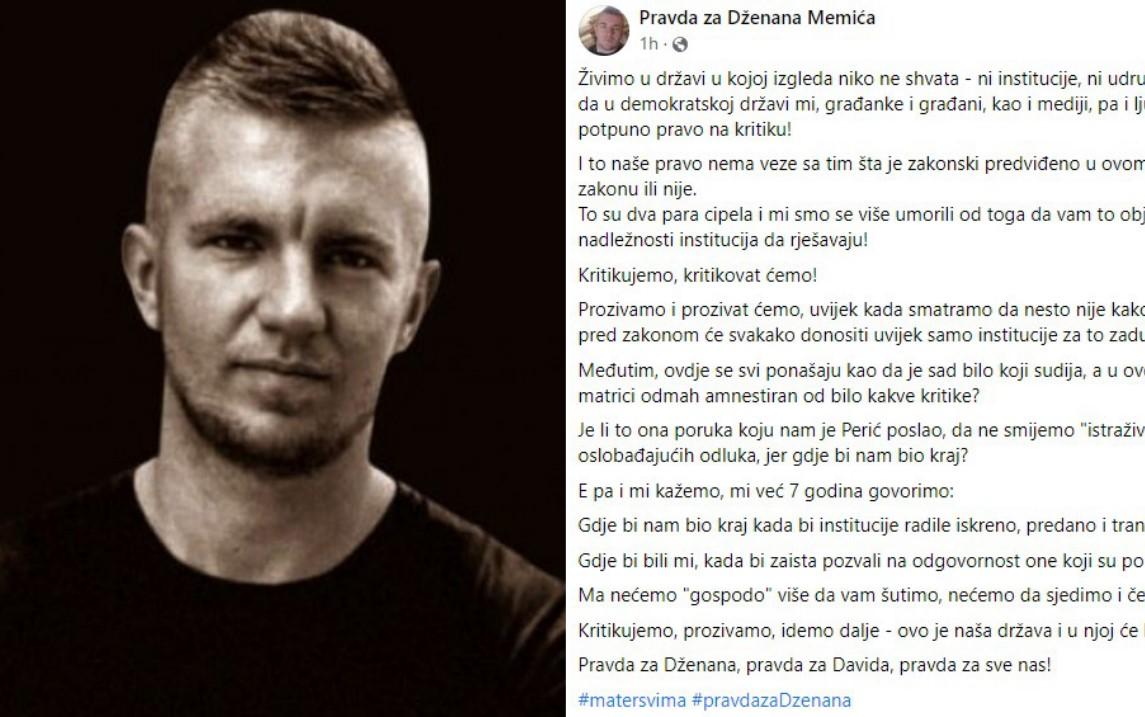 Grupa "Pravda za Dženana": Gdje bi nam bio kraj kada bi institucije radile iskreno - Avaz