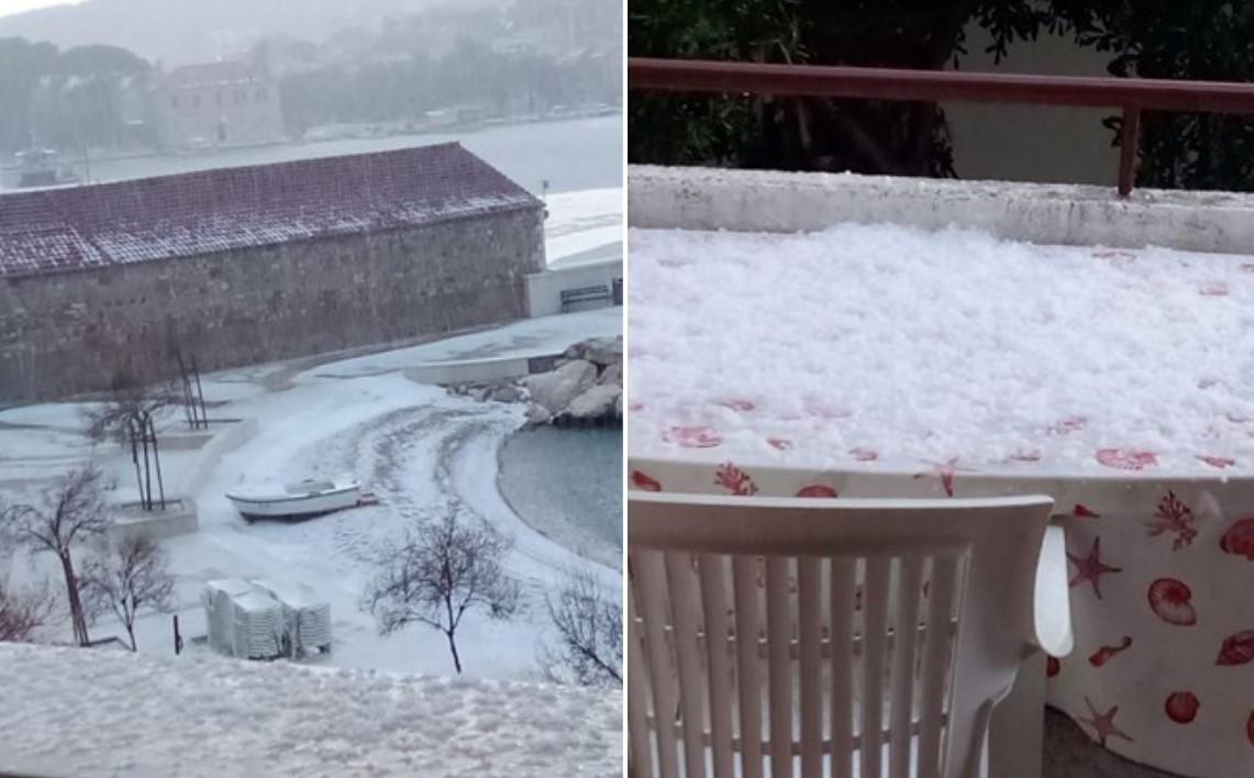 Jako nevrijeme pogodilo Hrvatsku: Na Hvaru pao jak grad, na Zavižanu snijeg