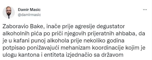 Objava Mašića na Twitteru - Avaz
