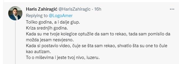 Tvit Harisa Zahiragića - Avaz