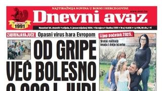 U današnjem "Dnevnom avazu" čitajte sve o gripi koja hara Evropom