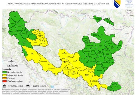 Prikaz prognoziranog vanrednog hidrološkog stanja - Avaz