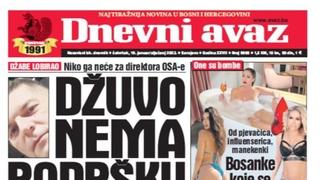 Danas u "Dnevnom avazu" čitajte: Džuvo ispao iz voza!