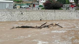 Video / Miljacka dugo nije imala veći vodostaj: Nosi sve pred sobom