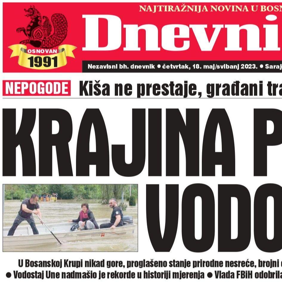 U današnjem "Dnevnom avazu" čitajte: Krajina pod vodom