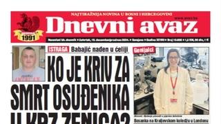 U današnjem "Dnevnom avazu" čitajte ko je kriv za smrt osuđenika u KPZ Zenica?