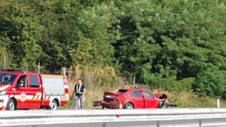 Video / Teška nesreća na autoputu: Udario vozilom u bankinu