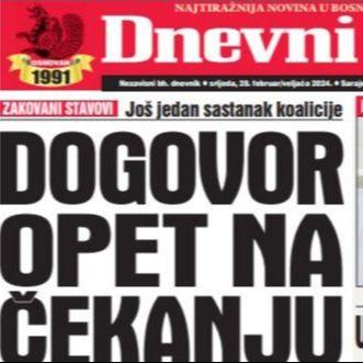 U današnjem "Dnevnom avazu" čitajte: Dogovor opet na čekanju