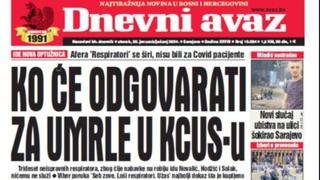 U današnjem "Dnevnom avazu" čitajte: Ko će odgovarati za umrle u KCUS-u