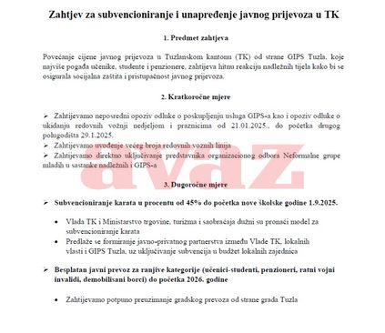 Zahtjev za subvencioniranje i unaprijeđenje javnog prijevoza u TK - Avaz