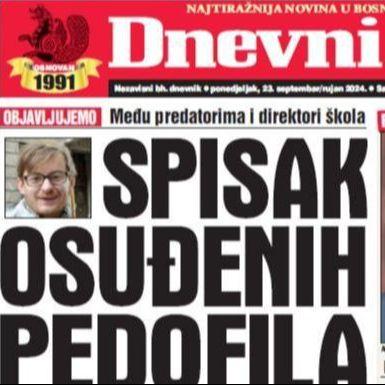 U današnjem "Dnevnom avazu" objavljujemo spisak osuđenih pedofila