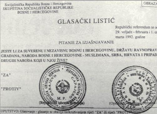 Referendumski listić: Građani glasali za suverenu BiH - Avaz