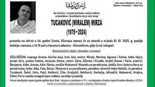 Dženaza preminulom meteorologu Mirzi Tucakoviću bit će klanjana danas