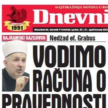 U dvobroju "Dnevnog avaza" čitajte: Vodimo računa o pravednosti