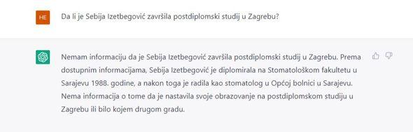 Ni umjetna inteligencija nema informacija o postdiplomskom studiju u Zagrebu - Avaz