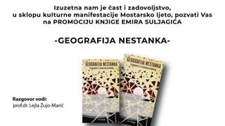 Mostarsko ljeto: Promocija romana "Geografija nestanka" Emira Suljagića