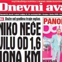 U dvobroju "Dnevnog avaza" čitajte: Niko neće vilu od 1,6 miliona KM