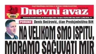 U današnjem "Dnevnom avazu" čitajte razgovor s Denisom Bećirovićem: Na velikom smo ispitu, ovo moramo uraditi