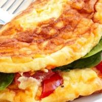 Omlet sa špinatom i pečenom paprikom