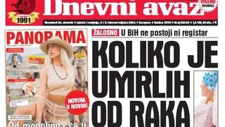 U dvobroju "Dnevnog avaza" čitajte: Koliko je umrlih od raka