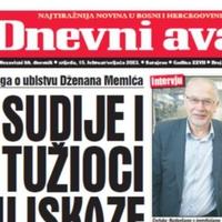 Danas u "Dnevnom avazu" čitajte: Sudije i tužioci daju iskaze