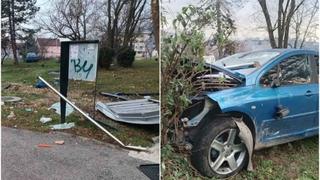 Automobilom izvalili autobusko stajlište u Tuzli, pa završili u žbunu: Dvije osobe povrijeđene