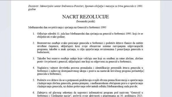 Nacrt rezolucije - Avaz