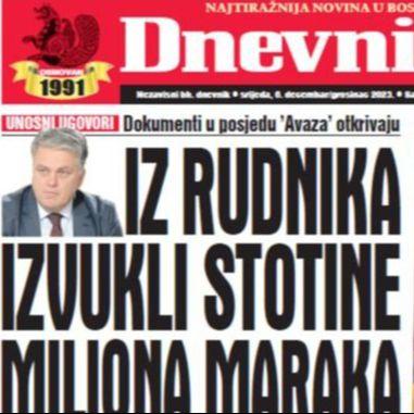 U današnjem "Dnevnom avazu" čitajte: Iz rudnika izvukli stotine miliona KM